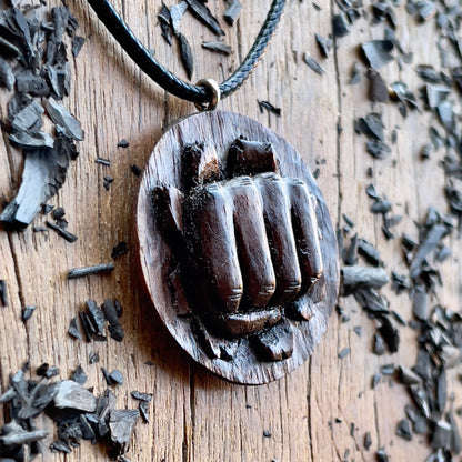 Punch Walnut Wood Pendant