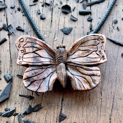 Butterfly Walnut Wood Pendant
