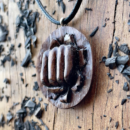 Punch Walnut Wood Pendant
