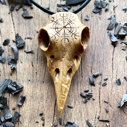 Raven Skull “Helm of Awe” Pendant