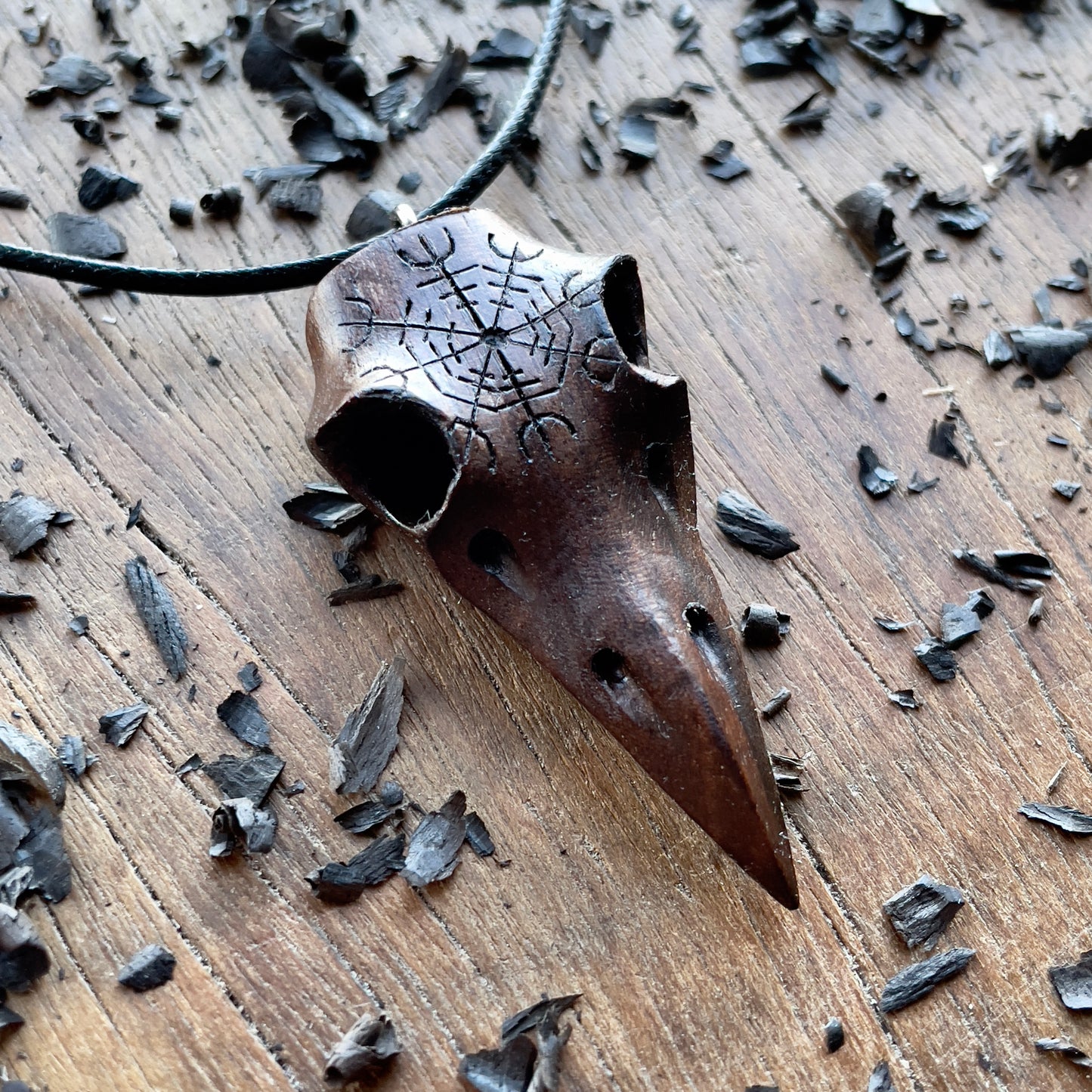 Raven Skull “Helm of Awe” Pendant