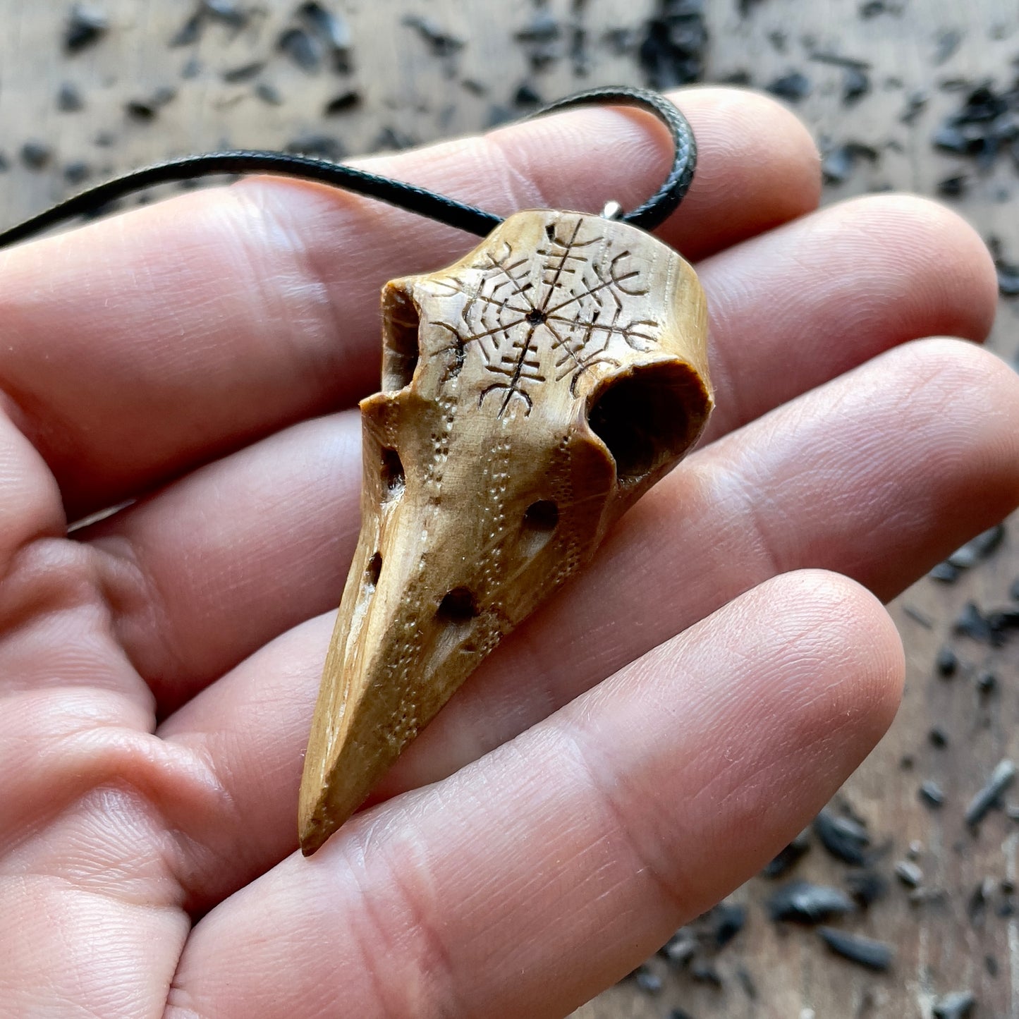 Raven Skull “Helm of Awe” Pendant