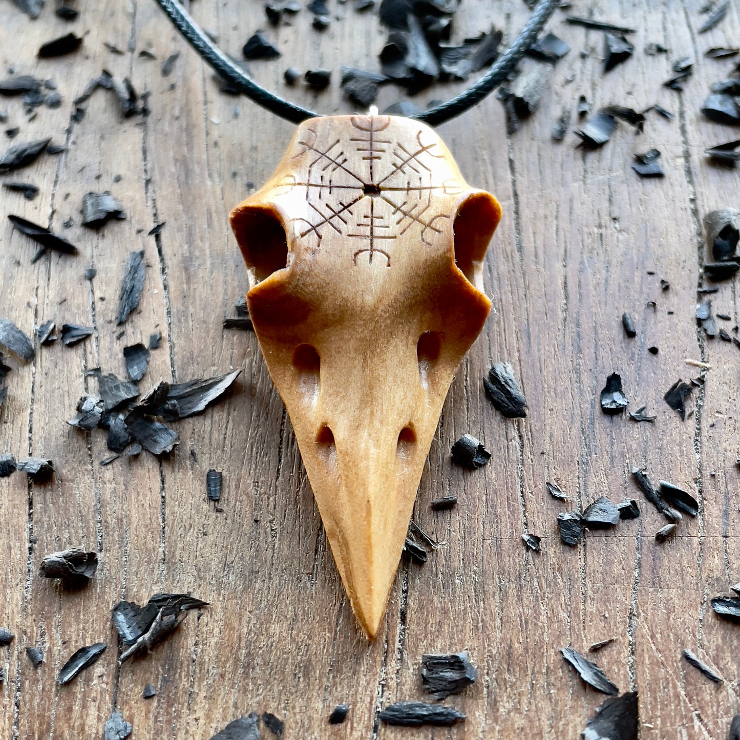 Raven Skull “Helm of Awe” Pendant