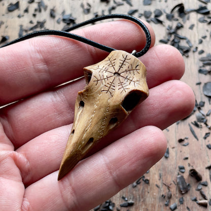 Raven Skull “Helm of Awe” Pendant