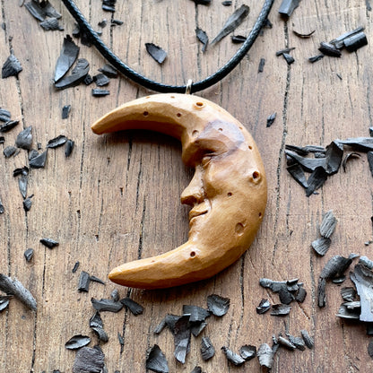 Pendente in legno d'ulivo Mood Face