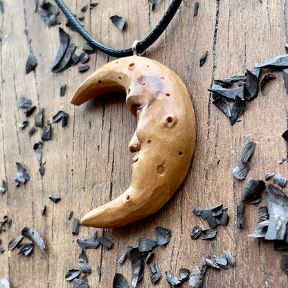 Pendente in legno d'ulivo Mood Face