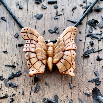 Butterfly Olive Wood Pendant