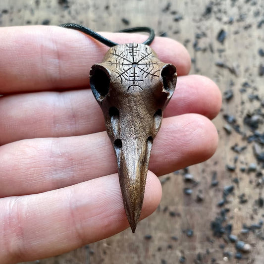 Raven Skull “Helm of Awe” Pendant