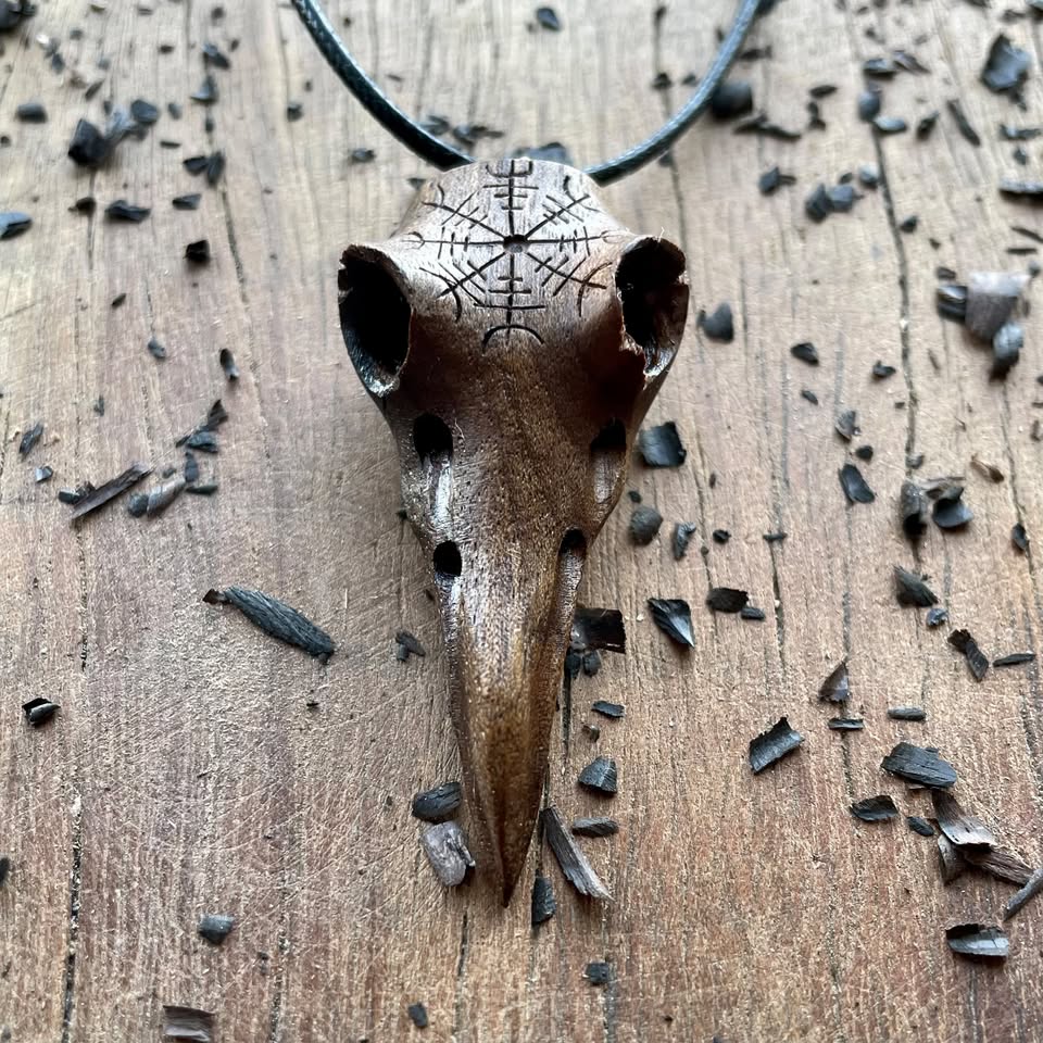 Raven Skull “Helm of Awe” Pendant