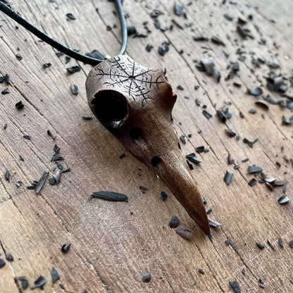 Raven Skull “Helm of Awe” Pendant