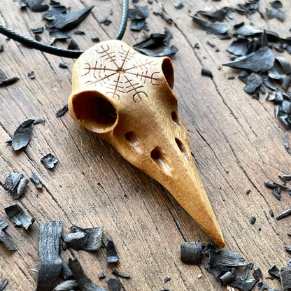 Raven Skull “Helm of Awe” Pendant