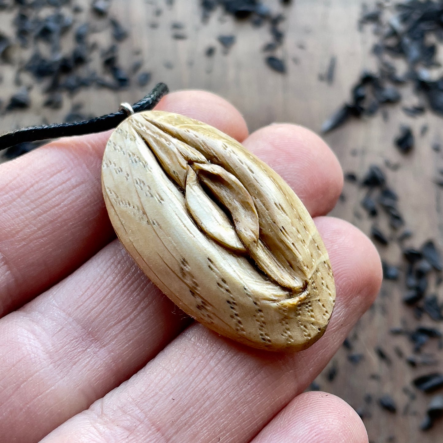 Vulva Oak Wood Pendant