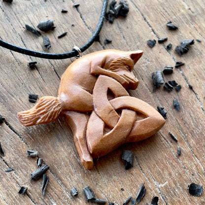 Celtic Fox Pendant – Triquetra Design