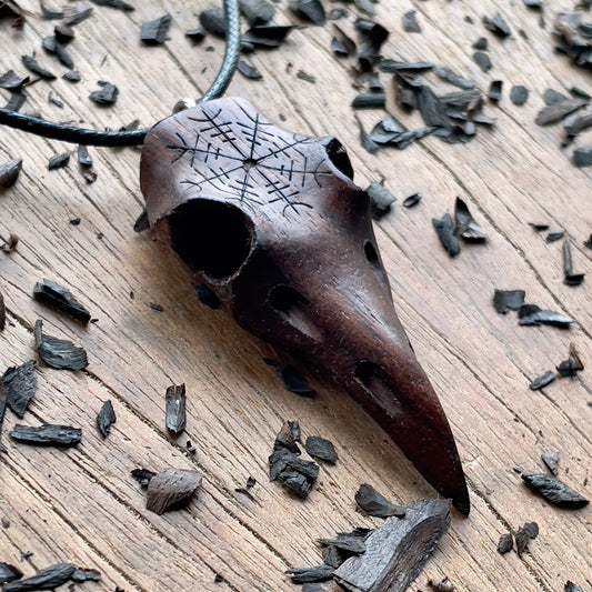 Raven Skull “Helm of Awe” Pendant
