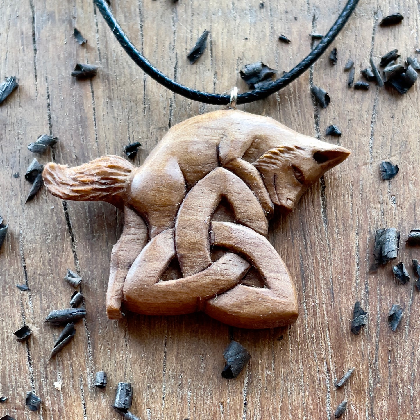 Celtic Fox Pendant – Triquetra Design