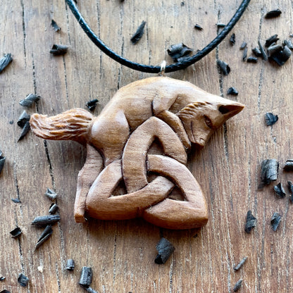 Celtic Fox Pendant – Triquetra Design