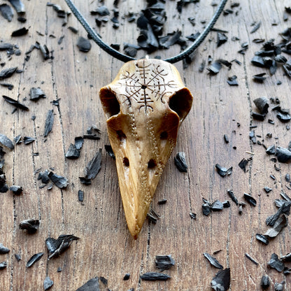 Raven Skull “Helm of Awe” Pendant