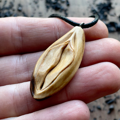 Vulva in Olive Wood