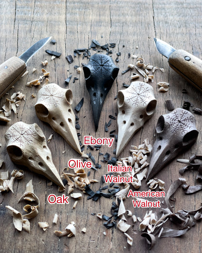 Raven Skull “Helm of Awe” Pendant