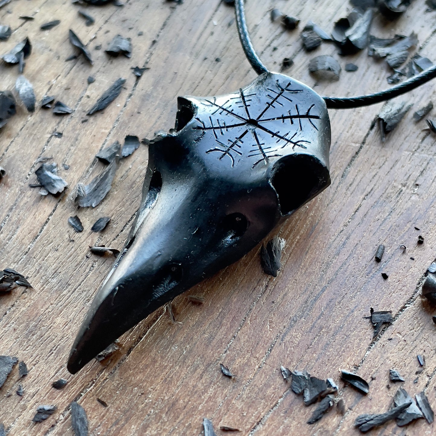 Raven Skull “Helm of Awe” Pendant