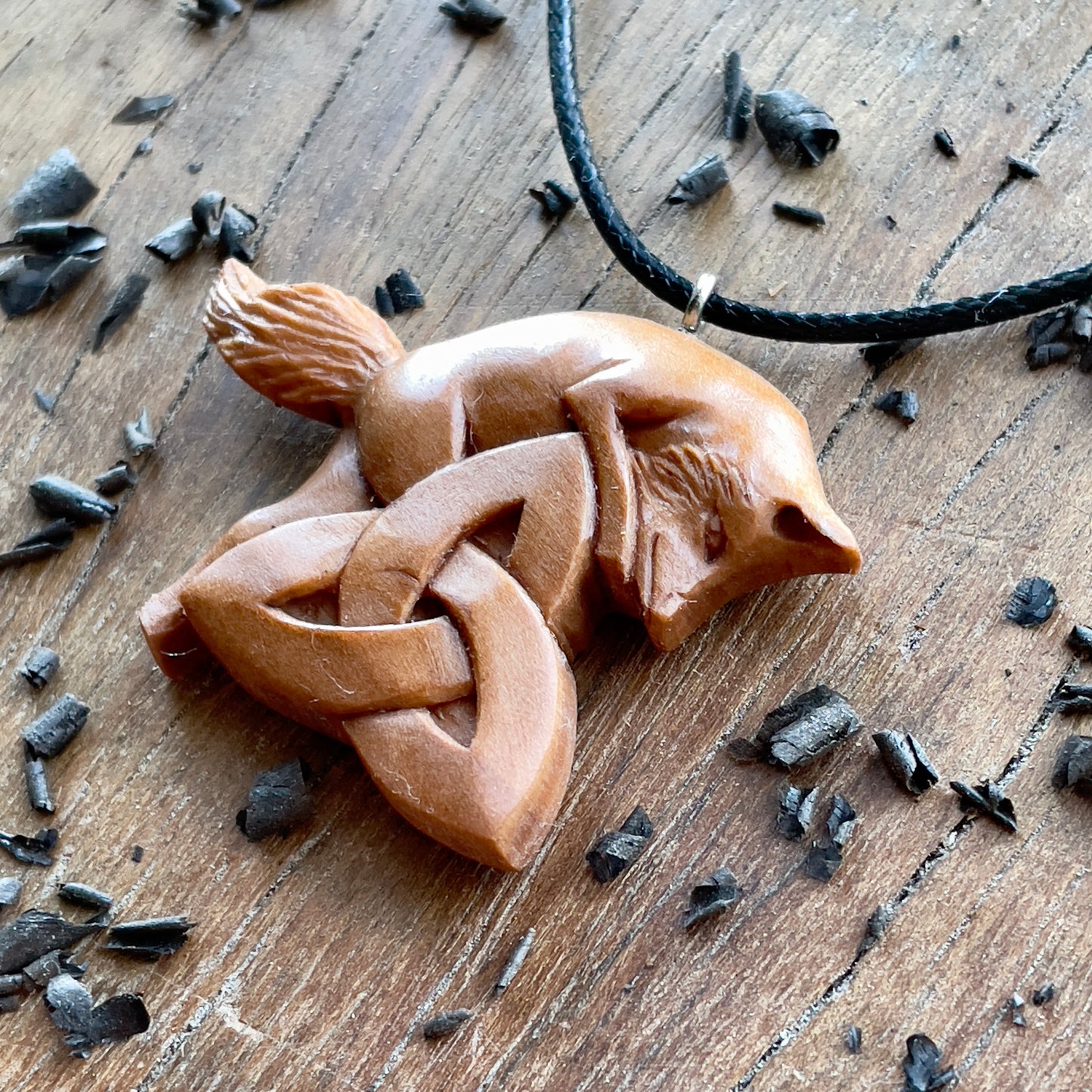 Celtic Fox Pendant – Triquetra Design