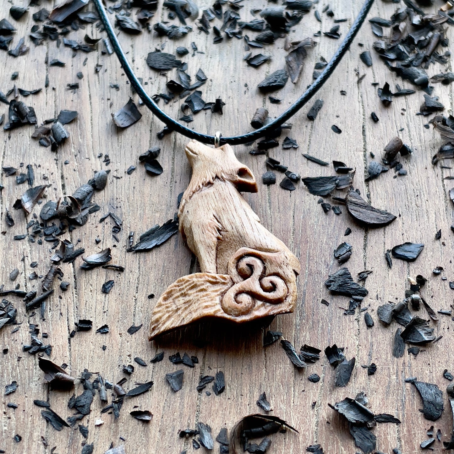 Wolf Pendant with Triskelion