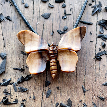 Butterfly Olive Wood Pendant