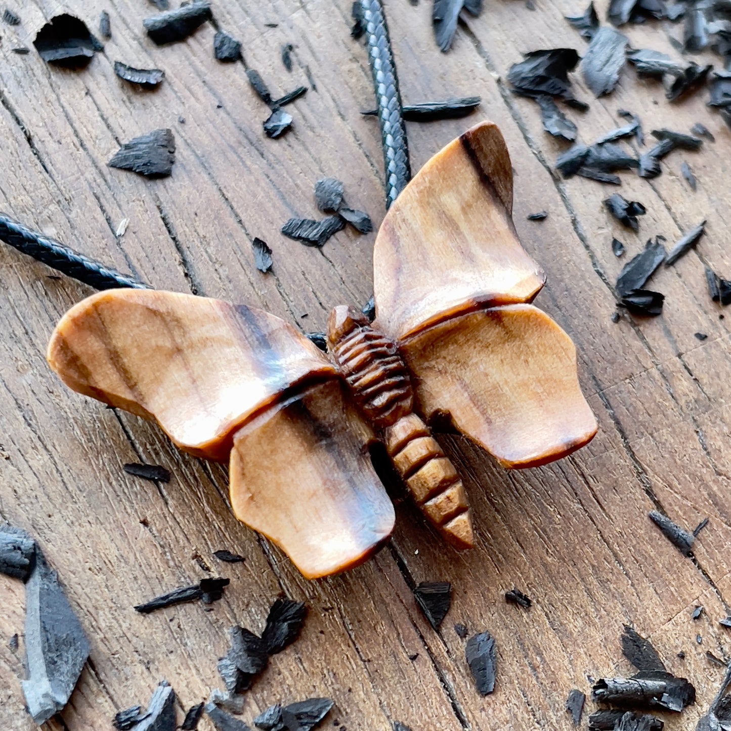 Butterfly Olive Wood Pendant