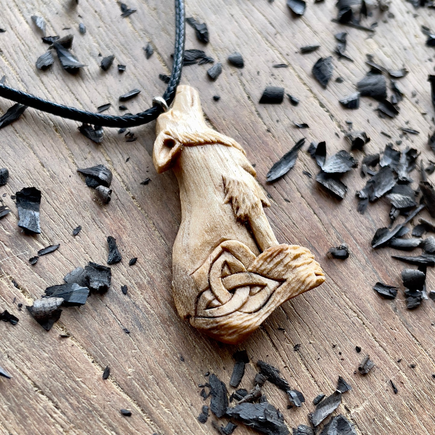 Wolf Pendant with Triquetra