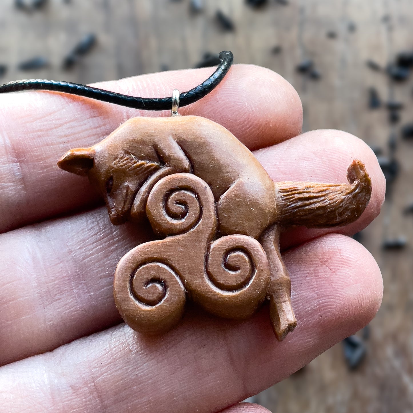 Celtic Fox Pendant – Triskelion Design
