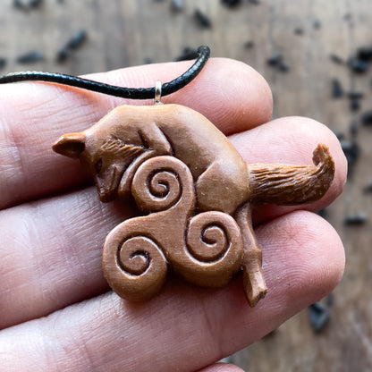Celtic Fox Pendant – Triskelion Design