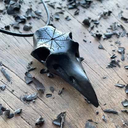 Raven Skull “Helm of Awe” Pendant