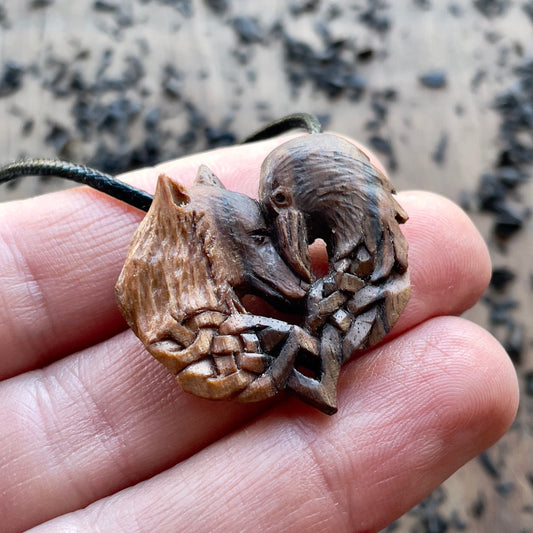 Wolf and Raven Pendant