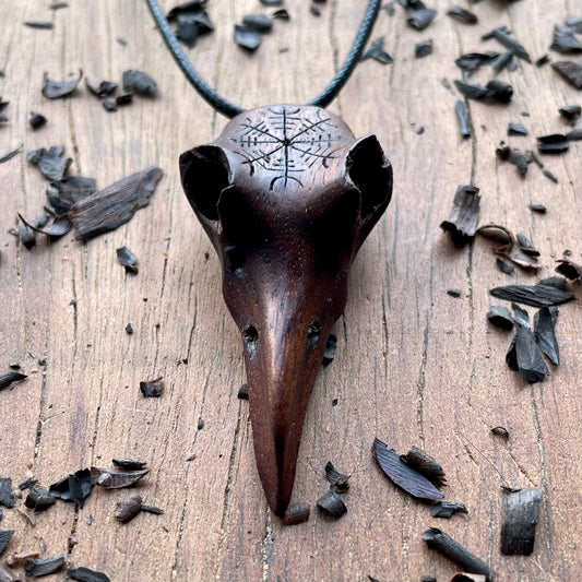 Raven Skull “Helm of Awe” Pendant