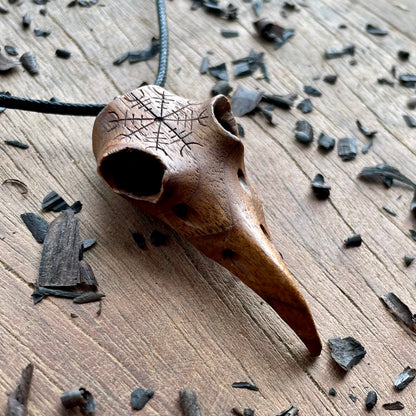 Raven Skull “Helm of Awe” Pendant