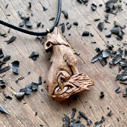 Wolf Pendant with Triquetra