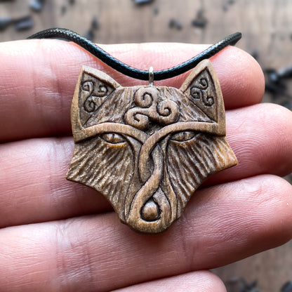 Celtic Fox Triquetra and Triskelion Pendant