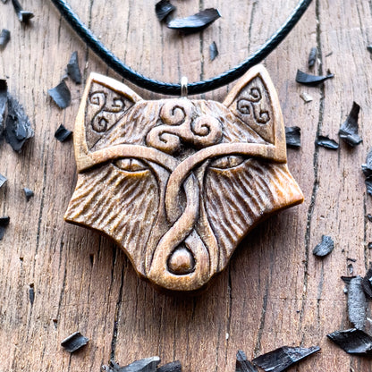 Celtic Fox Triquetra and Triskelion Pendant