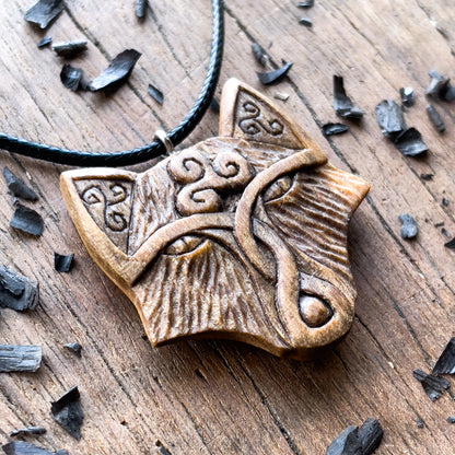 Celtic Fox Triquetra and Triskelion Pendant