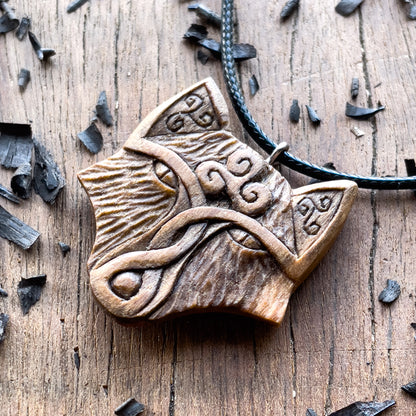 Celtic Fox Triquetra and Triskelion Pendant