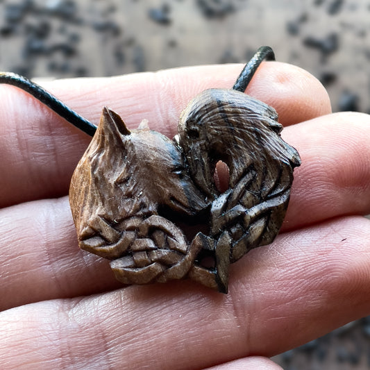 Wolf and Raven Pendant