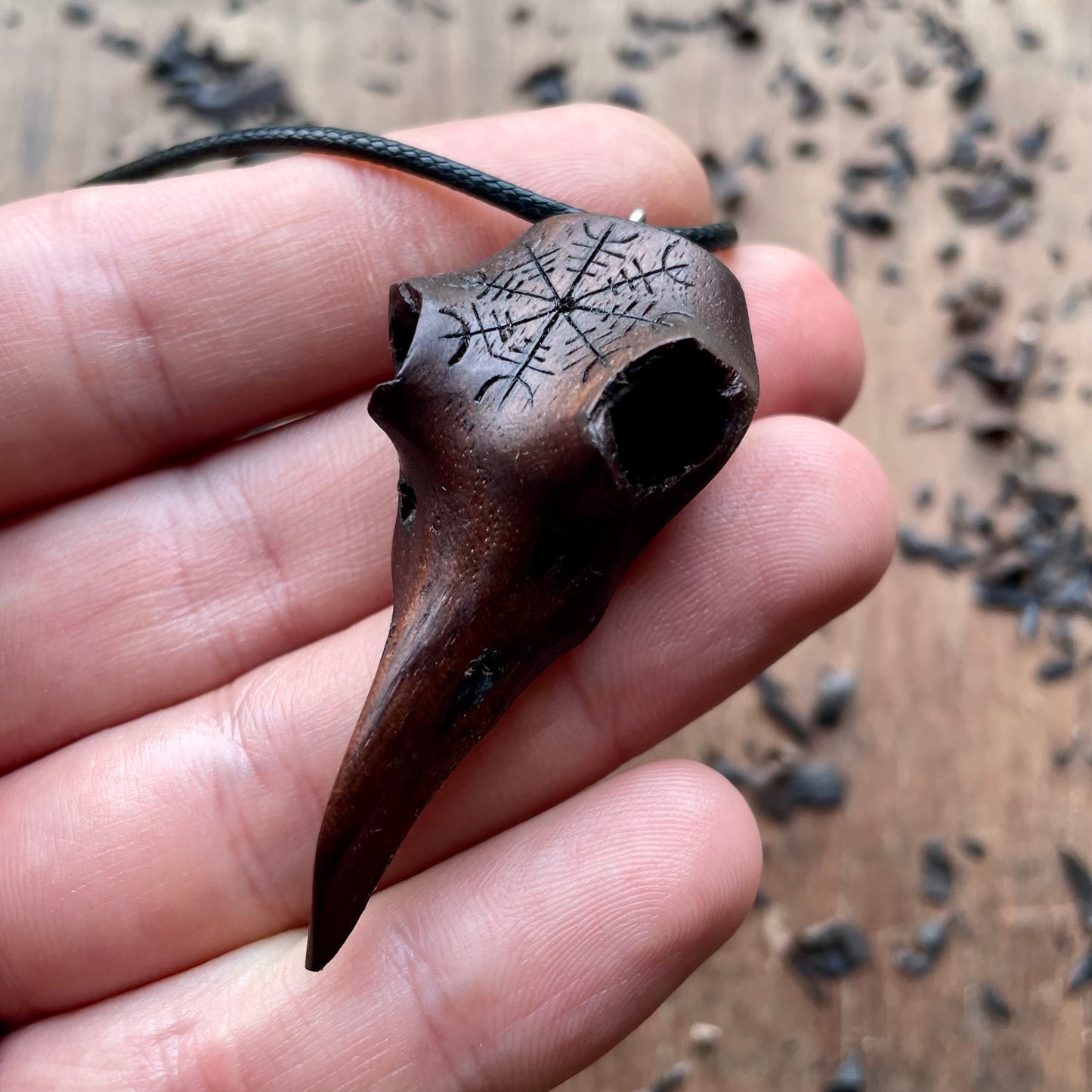 Raven Skull “Helm of Awe” Pendant