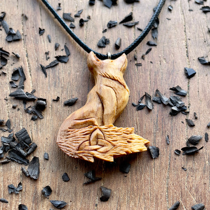 Celtic Fox with Triquetra Pendant