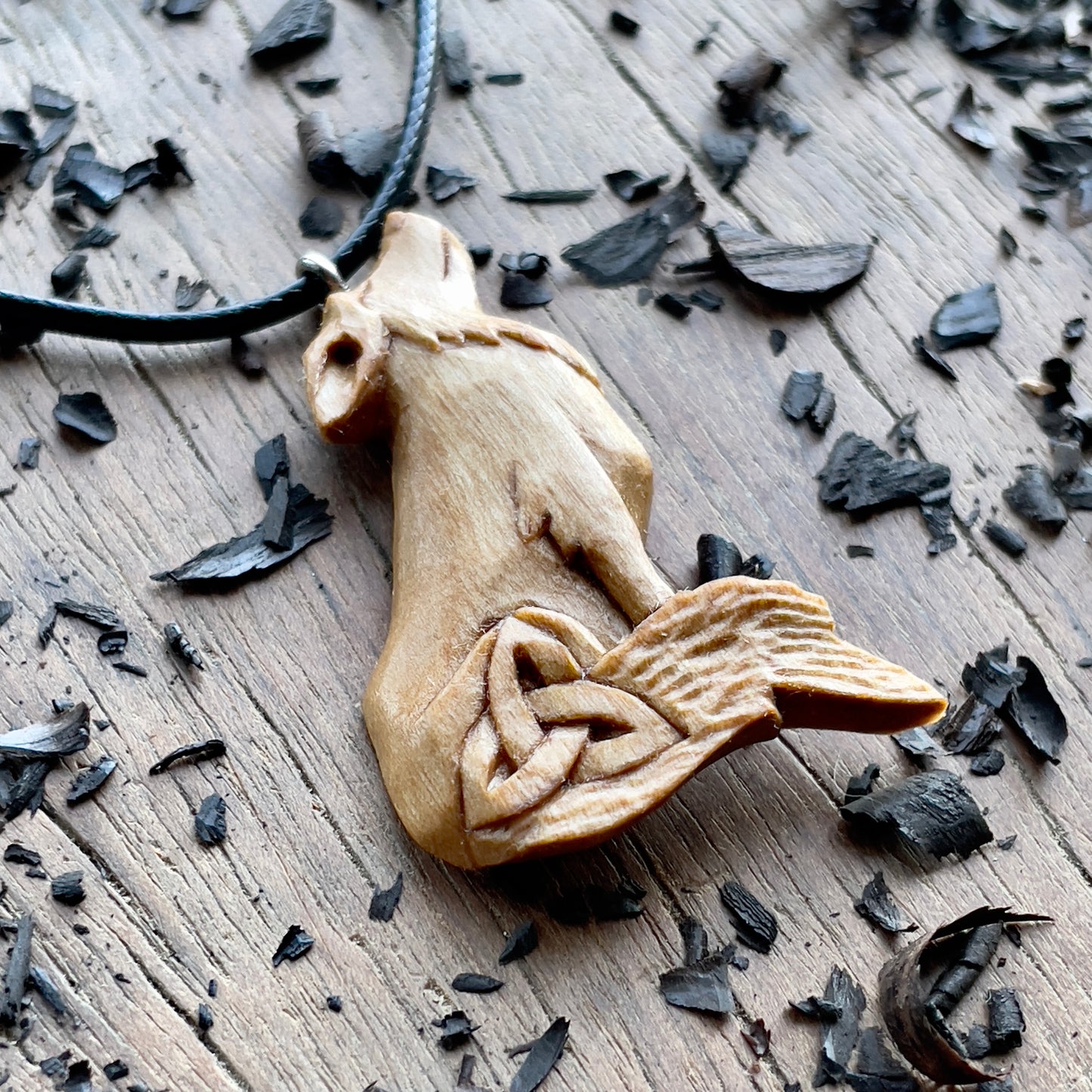 Wolf Pendant with Triquetra