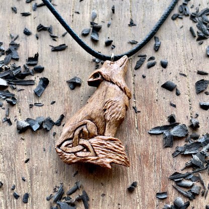 Wolf Pendant with Triquetra