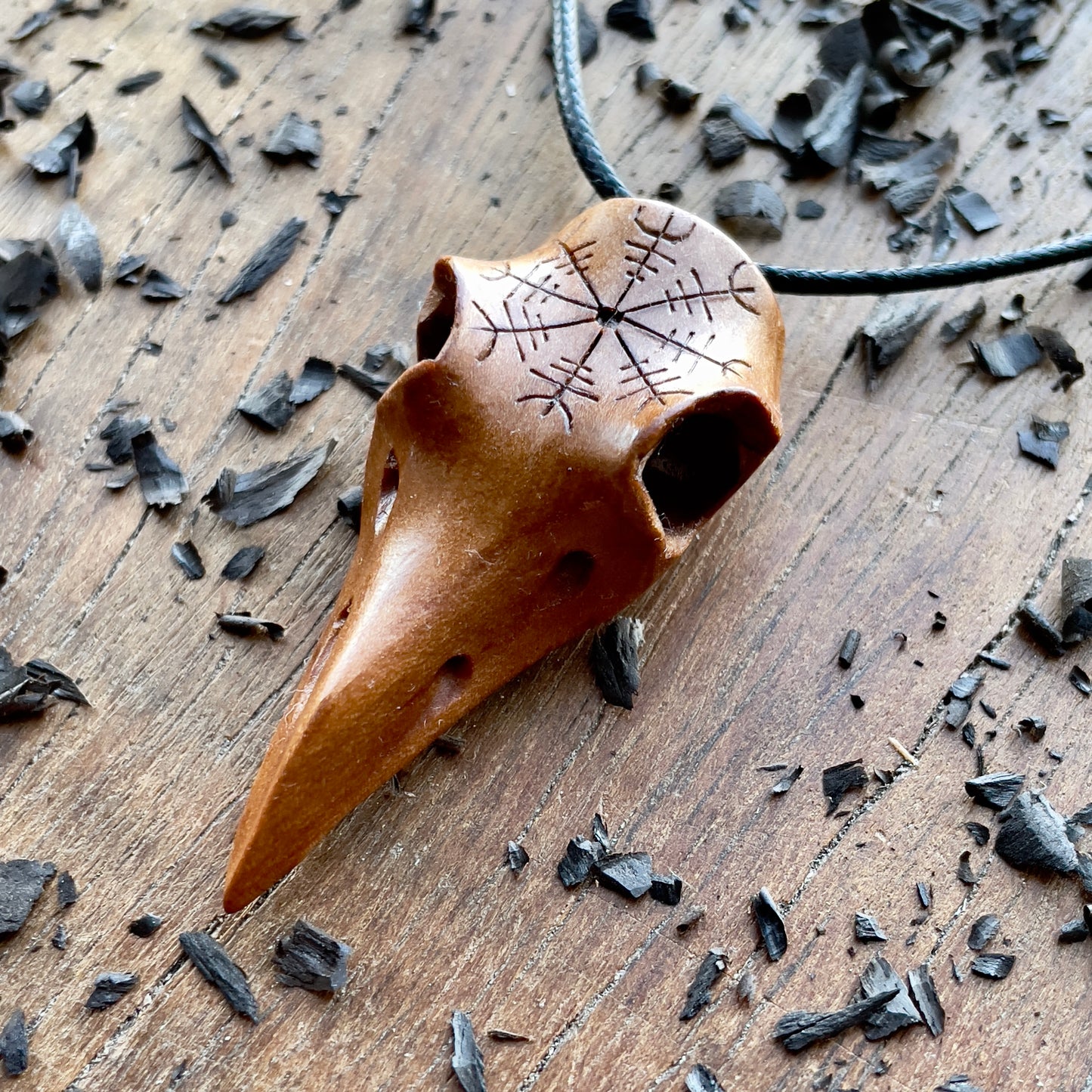 Raven Skull “Helm of Awe” Pendant