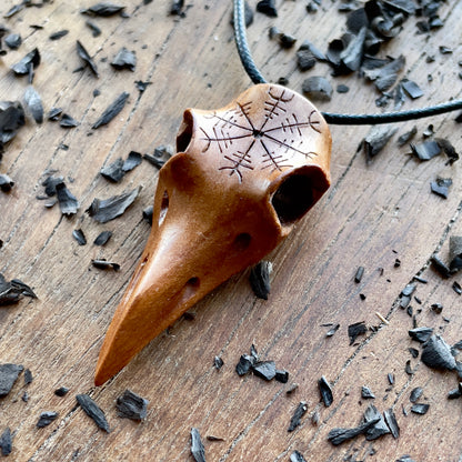Raven Skull “Helm of Awe” Pendant