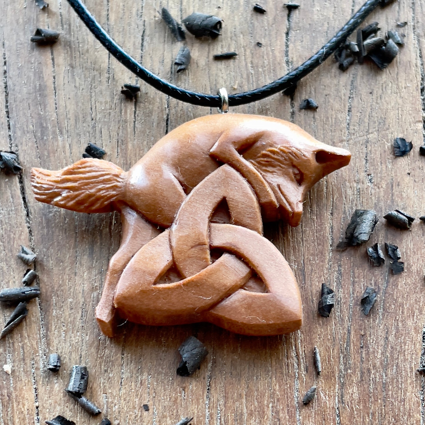 Celtic Fox Pendant – Triquetra Design