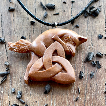 Celtic Fox Pendant – Triquetra Design