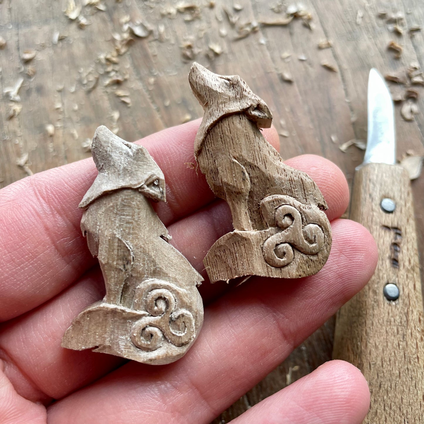 Wolf Pendant with Triskelion